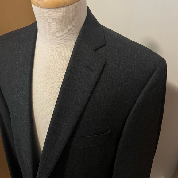 Calvin Klein Gray Flannel Suit 100% Wool 2-Piece 40L - Picture 7 of 10